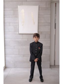 devils n angels - Black Jodhpuri Party Coat Suit for Boys (Set of 4)