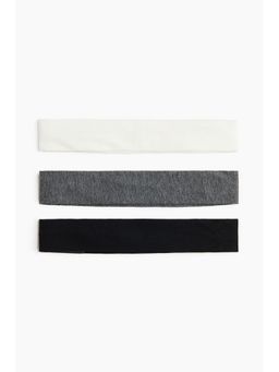 H&M - Women Black 3-Pack Cotton Jersey Hairbands