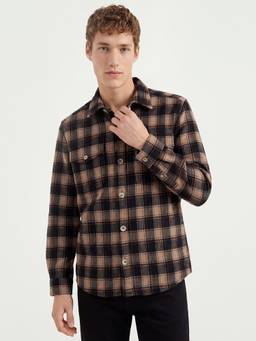 United Colors of Benetton - Men Multi-Color Checks Polyester Blend Shirt