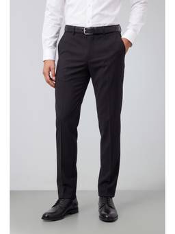 Peter England - Men Brown Solid/Plain Polyester Blend Trouser