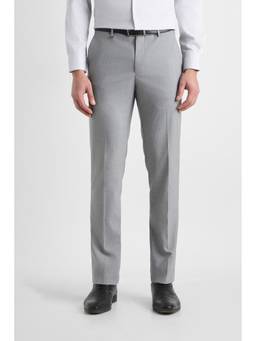 Van Heusen - Men Grey Solid/Plain Polyester Blend Trouser