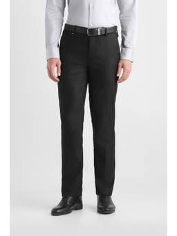 Van Heusen - Men Black Checks Polyester Blend Trouser