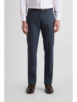 Van Heusen - Men Navy Blue Checks Polyester Blend Trouser