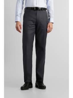 Van Heusen - Men Navy Blue Solid/Plain Polyester Blend Trouser