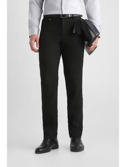 Van Heusen - Men Black Stripes Polyester Blend Trouser