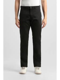 Van Heusen - Men Black Checks Cotton Blend Trouser