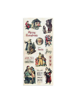 Itsy Bitsy - 6 Christmas Vintage EMB Santa Multicolor