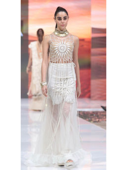 RINA DHAKA - Ivory The Bloodline Ruffle Skirt