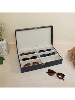 La Trove - Elegant 6 Slot Sunglass Organiser Box Blue