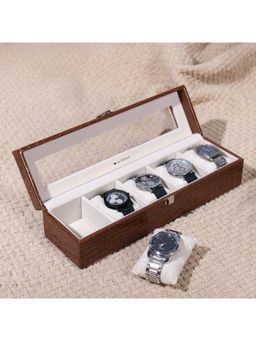 La Trove - 5 Slot Watch Display Box With Glass Top