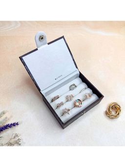 La Trove - Blue Luxury Ring Organizer Box