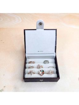 La Trove - Brown Luxury Ring Organizer Box