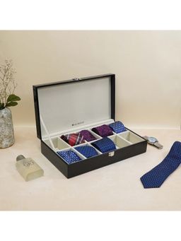 La Trove - Black Tie Pocket Square Organiser Closed Box