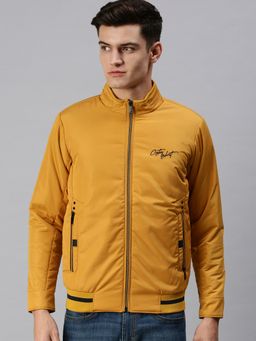 SHOWOFF - Men Casual Solid Mustard Jacket
