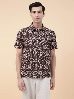 Fabindia - Black Cotton Bagru Printed Regular Shirt