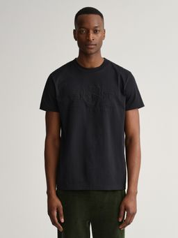 GANT - Men Black Solid Regular Fit T-Shirt