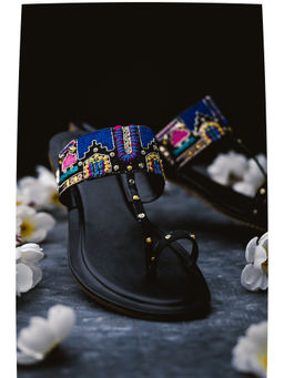 NR by Nidhi Rathi - Embroidered Leather One Toe Black Flats