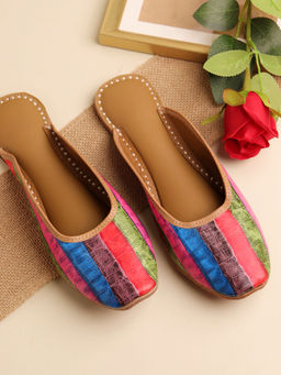 NR by Nidhi Rathi - Printed Round Toe Multi-Color Mules