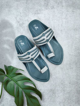 The Madras Trunk - Tarang Blue Kolhapuris