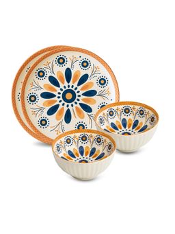YELONA - White 4 Piece Ceramic Dinner Set