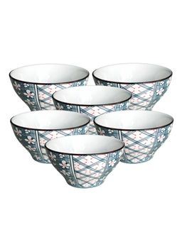 YELONA - White Check Floral (Pack of 6)