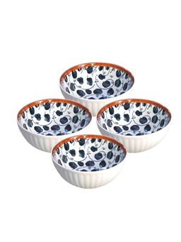 YELONA - White Creepers Ceramic Bowls (Pack of 4)