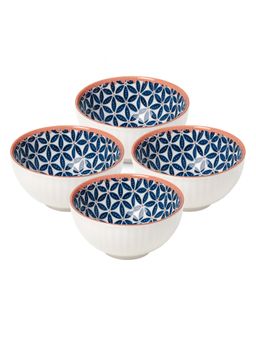 YELONA - Multi-Color Honeycomb Ceramic Bowls (Pack of 4)