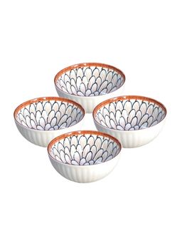YELONA - Multi-Color Petal Ceramic Bowls (Pack of 4)