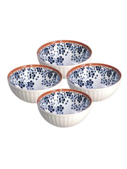 YELONA - Multi-Color Small Flowers Ceramic Bowls (Pack of 4)