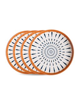 YELONA - White Droplet Ceramic Snack Plates (Pack of 4)