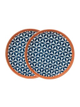 YELONA - White Honeycomb Ceramic Snack Plates (Pack of 2)