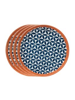 YELONA - White Honeycomb Ceramic Snack Plates (Pack of 4)