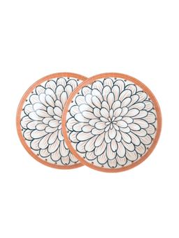 YELONA - White Petals Ceramic Snack Plates (Pack of 2)