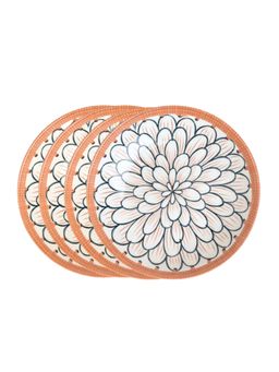 YELONA - White Petals Ceramic Snack Plates (Pack of 4)