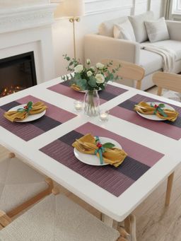 YELONA - Mauve Heat Resistant PVC Dining Table Mats (Pack of 4) (4 Seater)