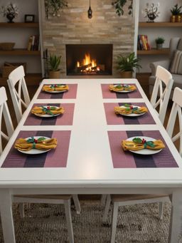 YELONA - Mauve Heat Resistant PVC Dining Table Mats (Pack of 6) (6 Seater)