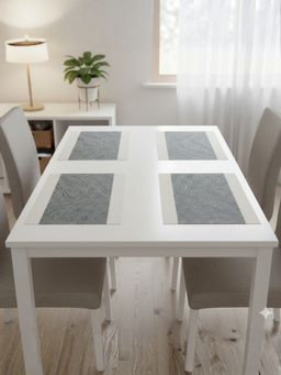 YELONA - Anchor Grey Heat Resistant PVC Dining Table Mats (Pack of 4) (4 Seater)