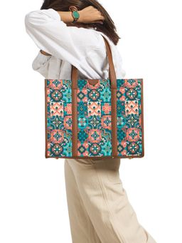 Chumbak - Teal By Chumbak Moroccan Tiles Canvas Tote