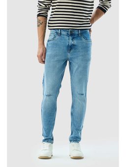 Snitch - Light Blue Distressed Skinny Casual Jeans