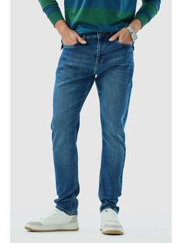Snitch - Blue Solid Slim Fit Casual Jeans