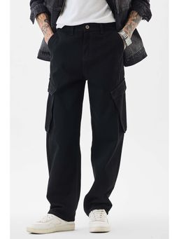 Snitch - Black Solid Loose Casual Jeans