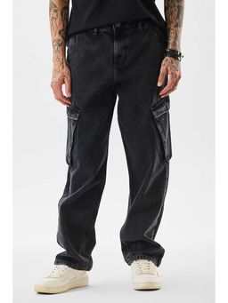 Snitch - Dark Grey Solid Loose Casual Jeans