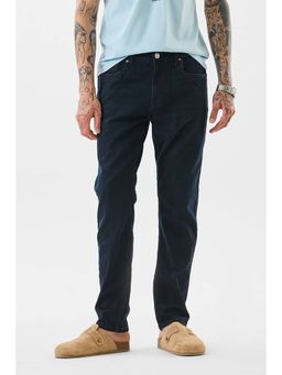 Snitch - Dark Blue Solid Slim Fit Casual Jeans