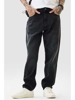 Snitch - Charcoal Grey Solid Baggy Fit Casual Jeans