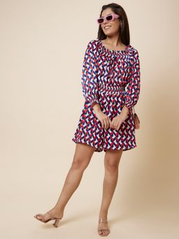 Globus - Women Multi-colour Printed Off-shoulder Playsuit