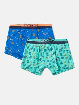 Jockey - PB03 Boys Cotton Printed Trunk - Billiard Green & Rich Royal Blue (Pack of 2)