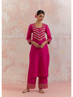 The Indian Cause - Pink Rooh Kurta with Pant (Set of 2)