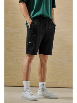 Snitch - Black Solid Regular Casual Shorts for Men