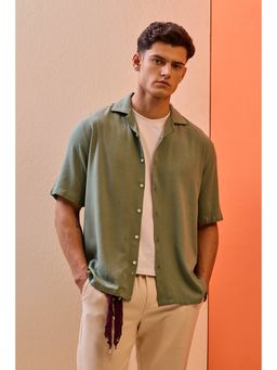 Snitch - Olive Solid Boxy Fit Shirt