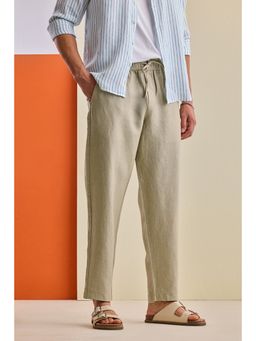 Snitch - Beige Solid Regular Trouser